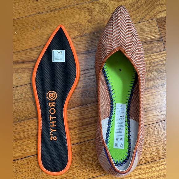 Rothy’s Retired The Point Camel Herringbone Merino Wool Size 6 - Picture 6 of 7